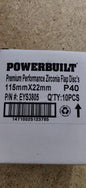 Powerbuilt Zirconia Flap Discs 100mm 115mm 125mm P40 P60 P80 P120