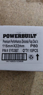 Powerbuilt Zirconia Flap Discs 100mm 115mm 125mm P40 P60 P80 P120