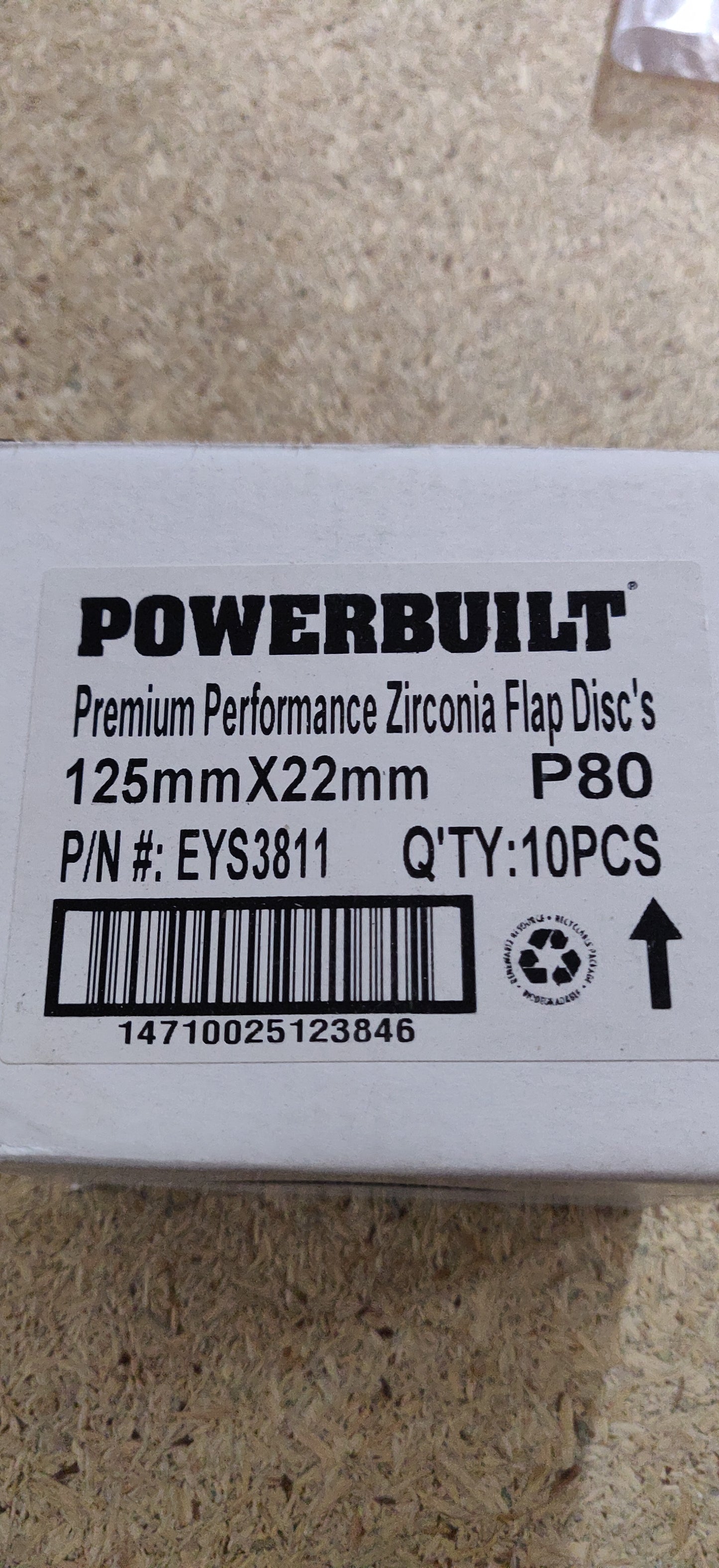 Powerbuilt Zirconia Flap Discs 100mm 115mm 125mm P40 P60 P80 P120