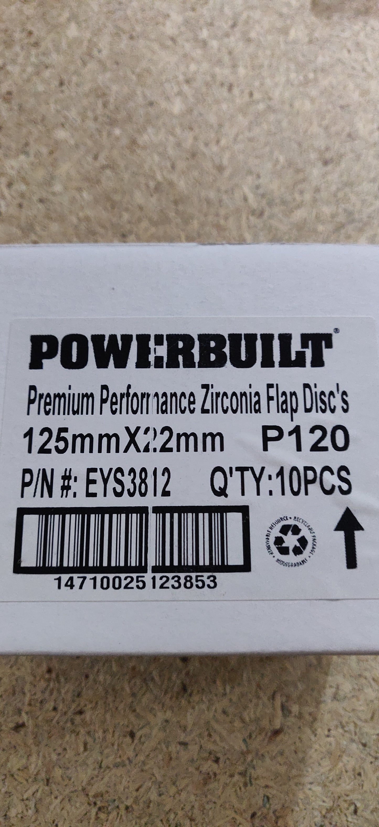 Powerbuilt Zirconia Flap Discs 100mm 115mm 125mm P40 P60 P80 P120