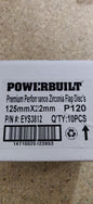 Powerbuilt Zirconia Flap Discs 100mm 115mm 125mm P40 P60 P80 P120