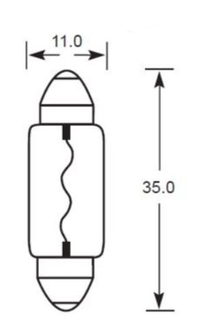 Revolution Festoon Bulb Globe 12V 5W 11mm x 35mm 2 Pack 62-92552LR