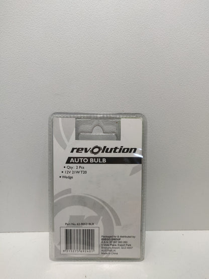 Revolution Wedge Globe 12V T20 21W Standard 2 Pack 62-90521BLR
