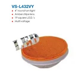 Roadvision Round Light 4'' LED 10-30V 19 Square LED Amber Stripe Lens