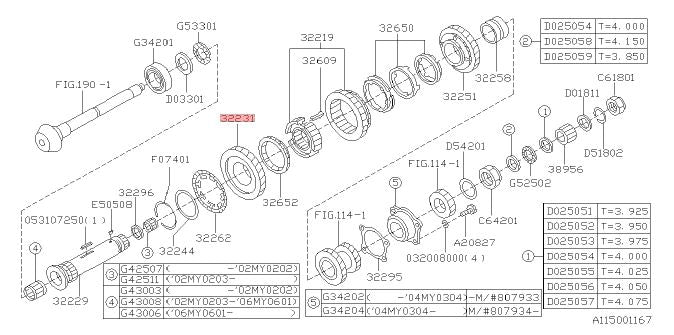 Subaru Genuine Gear 1st Driven 32231AB011 For Subaru WRX Forester Baja